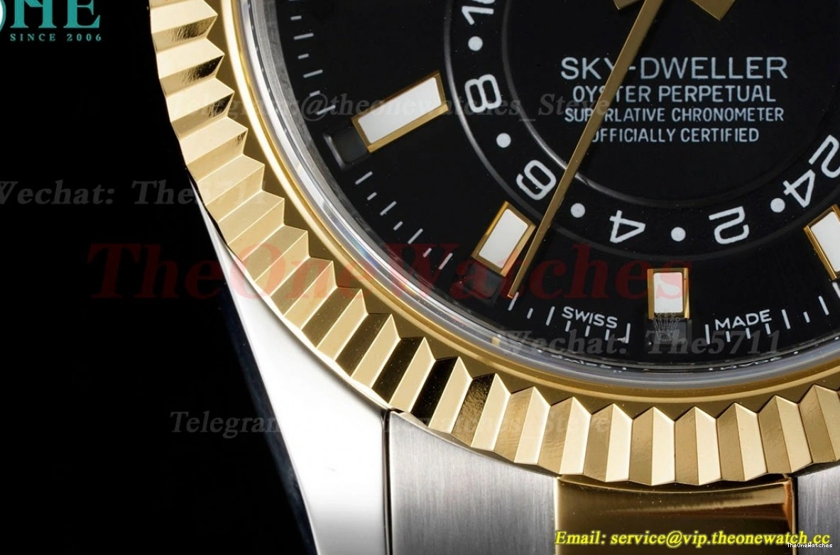 42mm SkyDweller A9001 326933  SS Oyster FNF Stk YG Black 0501